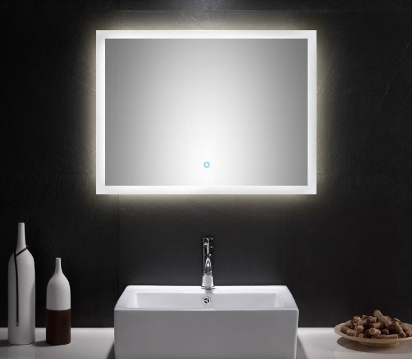 POSSEIK LED Spiegel 80x60 cm mit Touch Bedienung