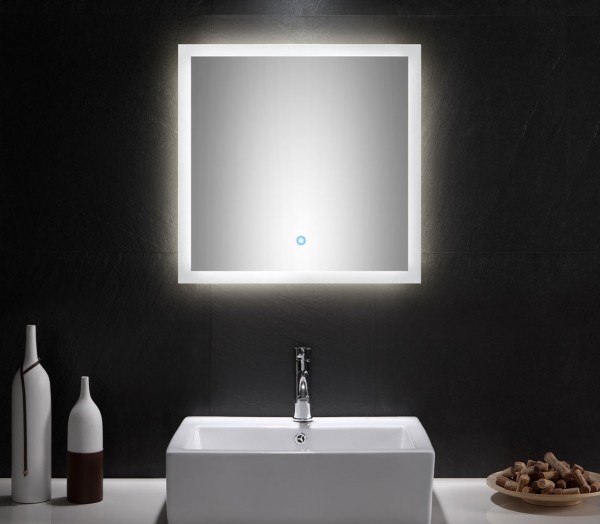 POSSEIK LED Spiegel 60x60 cm mit Touch Bedienung
